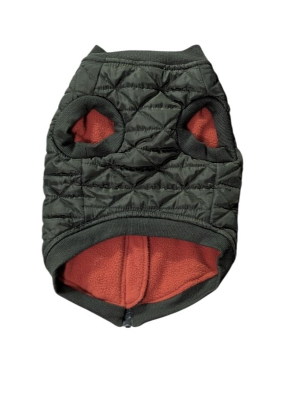 Top Paw Olive Green Pet Vest with Orange Lining